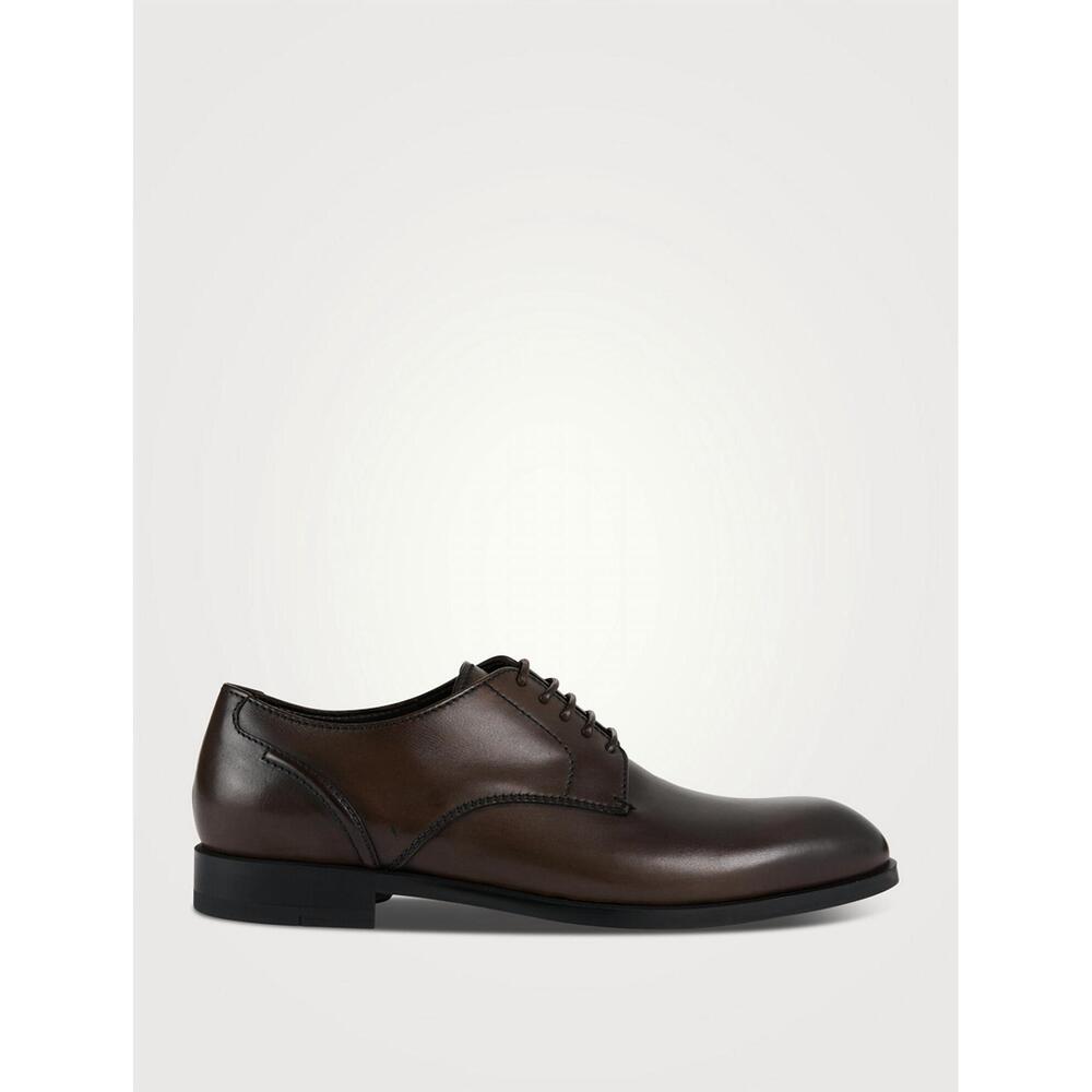 NEW ZEGNA men's siena flex derby shoes in brown